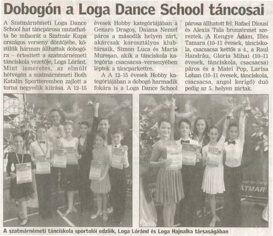Dobogon a Loga Dance School tancosai (Friss Ujsag)