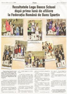 Rezultatele Loga Dance School dupa prima luna de afiliere la Federatia Romana de Dans Sportiv (Informatia Zilei)