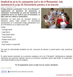 Implica-te si tu in campania Let’s do it, Romania! (portalsm.ro)