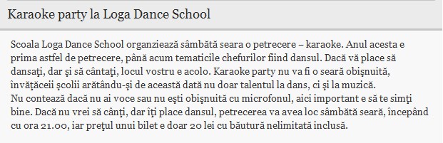 Karaoke Party la Loga Dance School (informatia-zilei.ro)