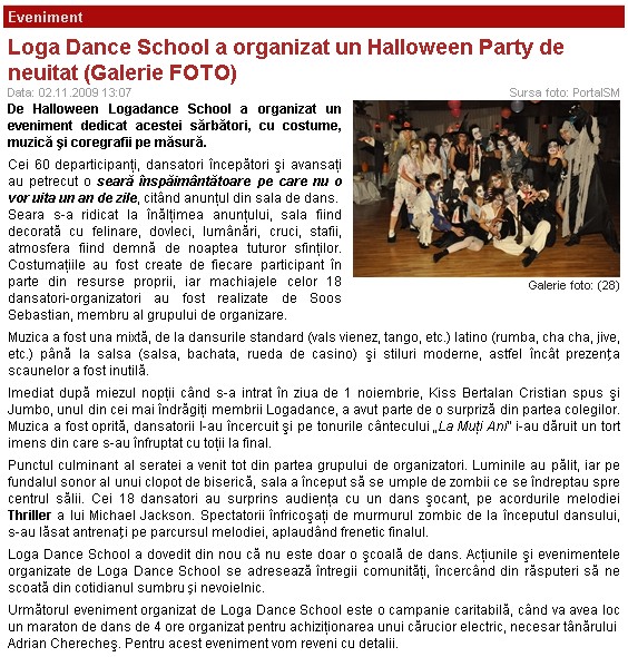 Loga Dance School a organizat un Halloween Party de neuitat (portalsm.ro)