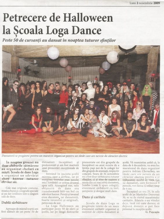 Petrecere de Halloween la Scoala Loga Dance School (Informatia Zilei)