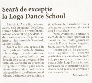 Seara de exceptie la Loga Dance School (Informatia Zilei)