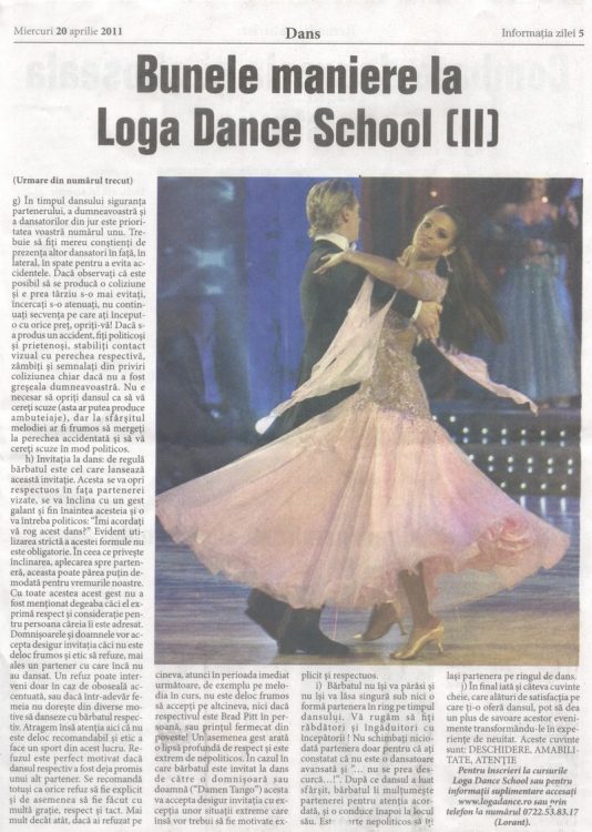 Loga Dance School aniverseaza 2 ani de Salsa (Informatia Zilei)