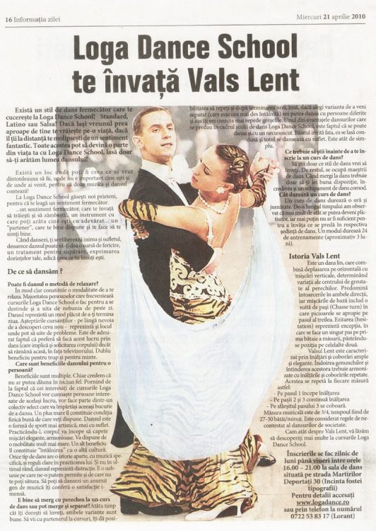 Loga Dance School te învață Vals Lent (Informatia Zilei)