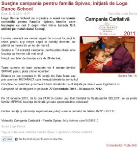 Sustine campania pentru familia Spivac, initiata de Loga Dance School (portalsm.ro)