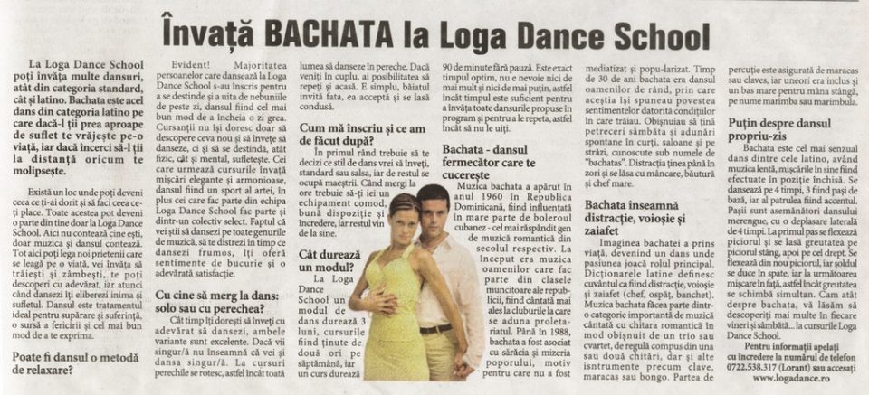Invata Bachata la Loga Dance School (Informatia Zilei)