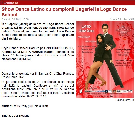 Loga Dance School aniverseaza 2 ani de Salsa (portalsm.ro)