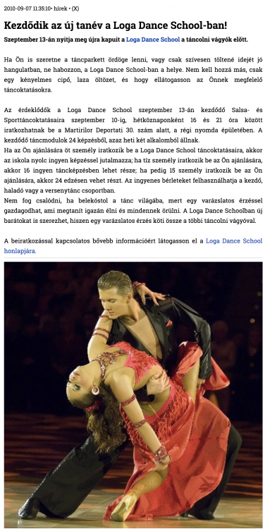 Kezdodik az uj tanev a Loga Dance School-ban! (szatmar.ro)