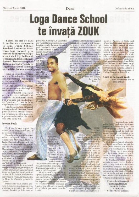 Loga Dance School te invata Zouk (Informatia Zilei)