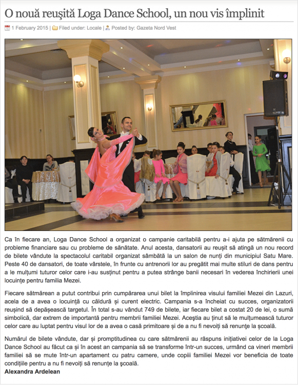 O noua reusita Loga Dance School, un nou vis implinit (gazetanord-vest.ro)