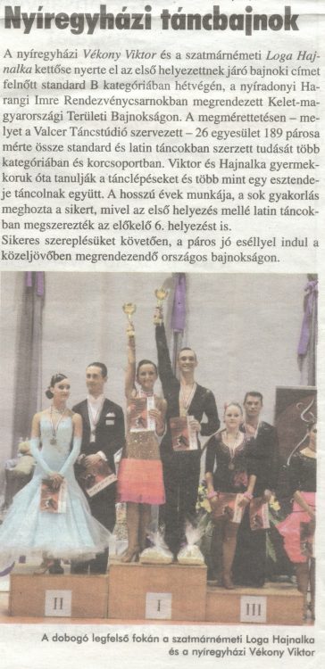 Nyiregyhazi tancbajnok (Nyiregyhazi Naplo)