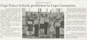 Dans sportiv / Loga Dance School, performer la Cupa Castanelor (Gazeta de Nord Vest)