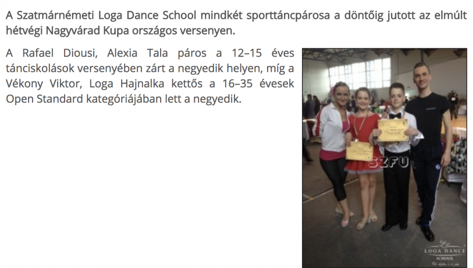 Dontosok a Loga Dance School sportoloi (frissujsag.ro)