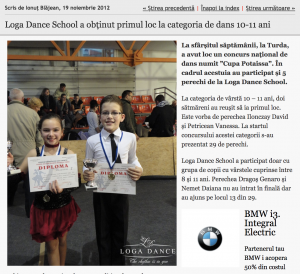 Loga Dance School a obtinut primul loc la categoria de dans 10-11 ani (informatia-zilei.ro)