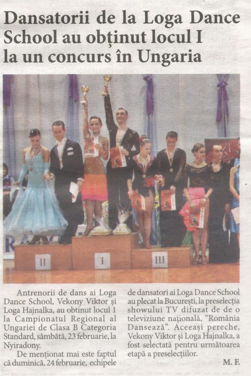 Dansatorii Loga Dance School au obtinut locul I la un concurs in Ungaria