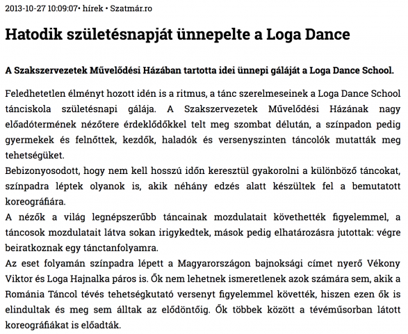 Hatodik szuletesnapjat unnepelte a Loga Dance School (szatmar.ro)