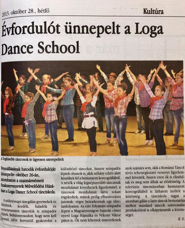 Evfordulot unnepelt a Loga Dance School (Magyar Hirlap)