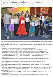Loga Dance School, pe podium la Cupa Prodance (gazetanord-vest.ro)