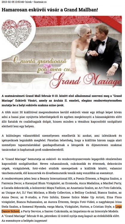 Hamarosan eskuvoi vasar a Grand Mallban! (szatmar.ro)