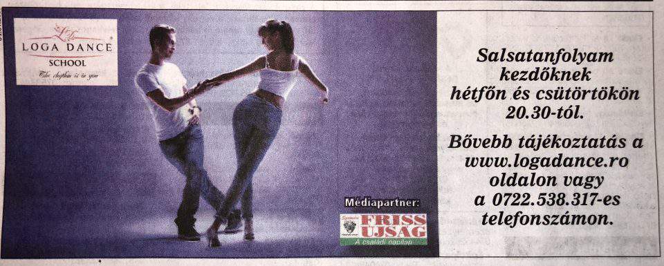 Salsatanfolyan kezdoknek, hetfon es csutortokon, 20.30-tol (Friss Ujsag)