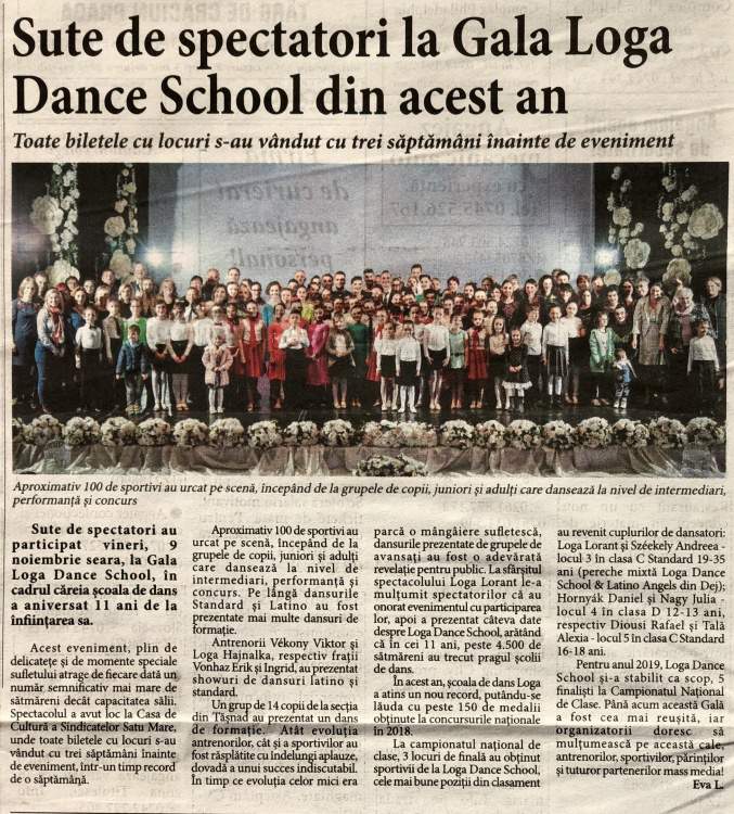 Sute de spectatori la Gala Loga Dance School din acest an (Informatia Zilei)