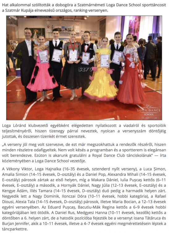 Ertekes pontokat gyujtottek a Loga Dance School tancosai (frissujsag.ro)