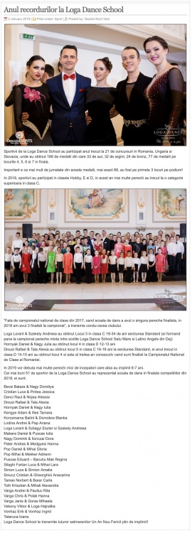 Anul recordurilor la Loga Dance School in 2018 (gazetanord-vest.ro)