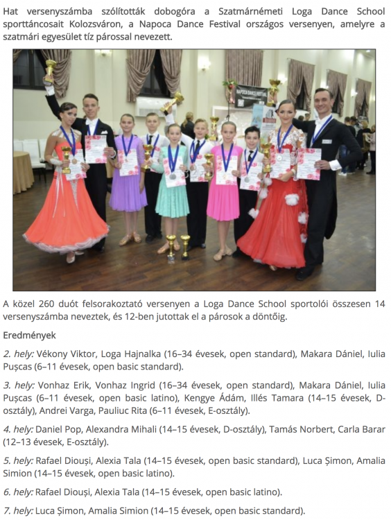 Kolozsvaron tancoltak a Loga Dance School sportoloi (frissujsag.ro)