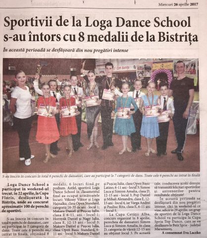 Sportivii de la Loga Dance School s-au intors cu 8 medalii de la Bistrita (Informatia Zilei)