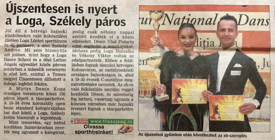 Ujszentesen is nyert a Loga, Szekely paros (Friss Ujsag)
