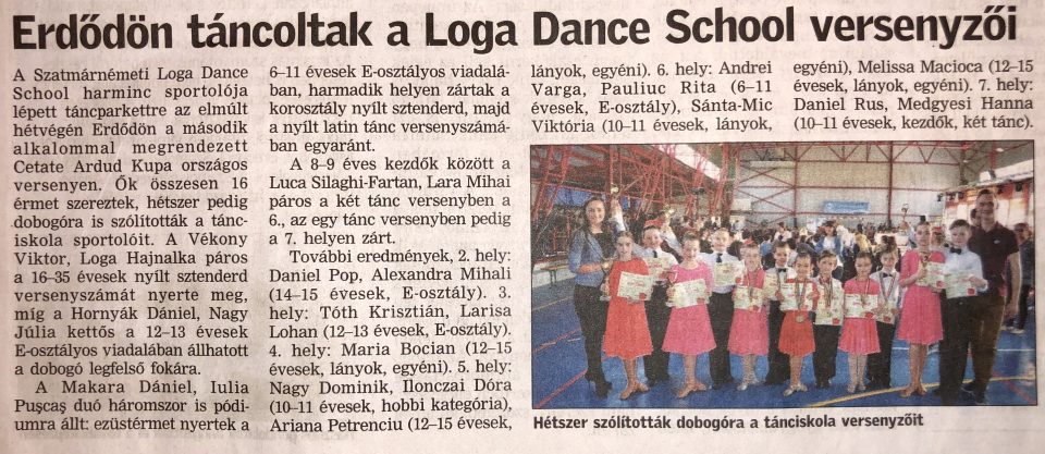 Erdodon tancoltak a Loga Dance School versenyzoi (Friss Ujsag)