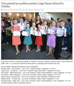 Trei perechi pe podium pentru Loga Dance School la Oradea (gazetanord-vest.ro)