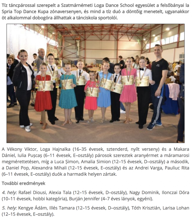 Felsobanyan tancoltak a Loga Dance School sportoloi (frissujsag.ro)