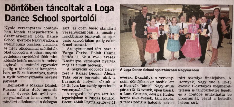 Dontoben tancoltak a Loga Dance School sportoloi (Friss Ujsag)