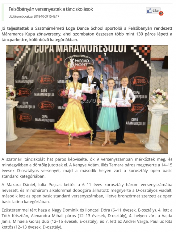 Felsobanyan versenyeztek a tanciskolasok (frissujsag.ro)