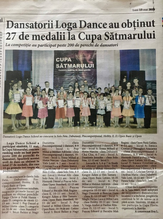 Dansatorii Loga Dance School au obtinut 27 de medalii la Cupa Satmarului (Informatia Zilei)