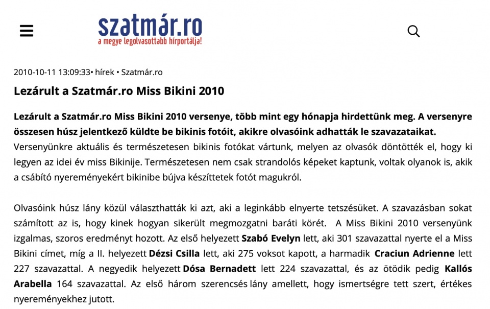 Lezarult a Szatmar.ro Miss Bikini 2010 (szatmar.ro)