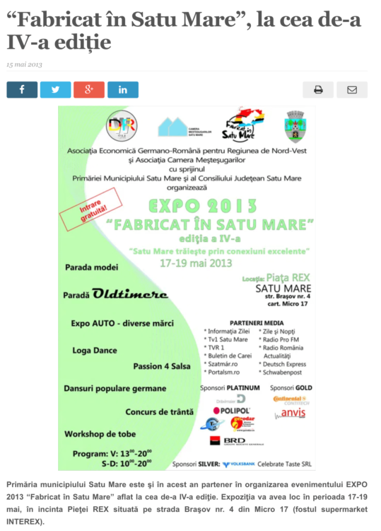 “Fabricat in Satu Mare”, la cea de-a IV-a editie. (satmareanul.net)