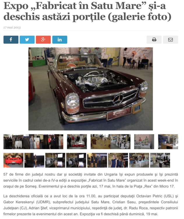 Expo „Fabricat in Satu Mare” si-a deschis astazi portile. (satmareanul.net)