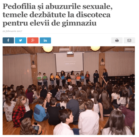 Pedofilia si abuzurile sexuale, temele dezbatute la discoteca pentru elevii de gimnaziu (satmareanul.net)