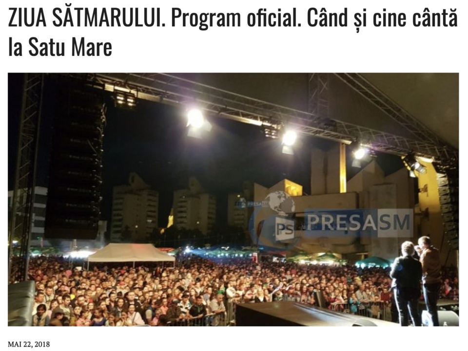 ZIUA SATMARULUI. Program oficial. Cand si cine canta la Satu Mare (presasm.ro)
