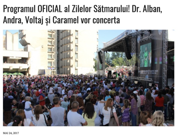 Programul OFICIAL al Zilelor Satmarului! Dr. Alban, Andra, Voltaj si Caramel vor concerta (presasm.ro)