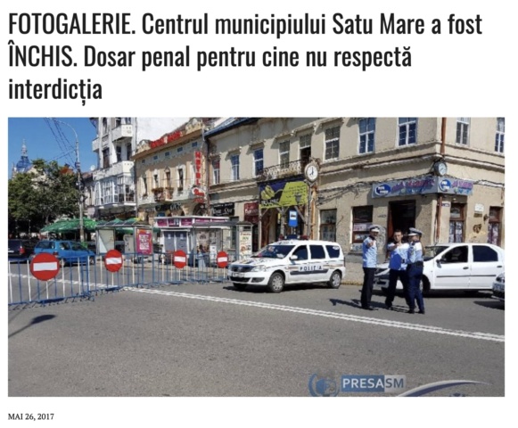 FOTOGALERIE. Centrul municipiului Satu Mare a fost INCHIS. Dosar penal pentru cine nu respecta interdictia (presasm.ro)