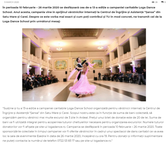 Gala caritabila Loga Dance School - Editia a 13-a! (gazetanord-vest.ro)