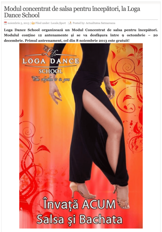 Modul concentrat de salsa pentru incepatori, la Loga Dance School. (actualitateasm.ro)