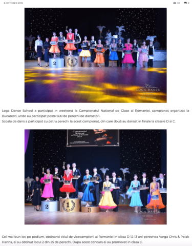 Loga Dance School la Campionatul National de Clase al Romaniei (gazetanord-vest.ro)